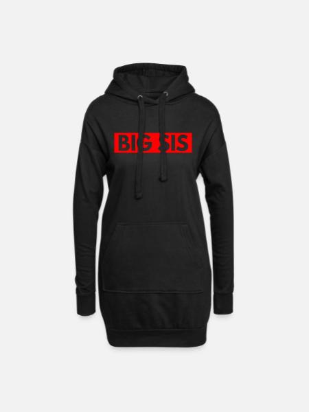 Große Schwester - Hoodie-Kleid - Schwarz