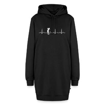 Golf Herzschlag Damen Golfer Golfspieler Frauen Go - Hoodie-Kleid - Schwarz - Vorne