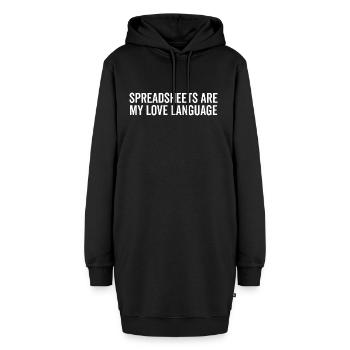 Tabellenkalkulationen sind meine Liebessprache - Hoodie-Kleid - Schwarz - Vorne