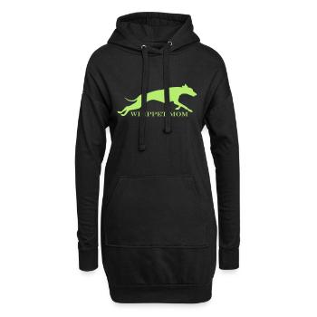 Running Whippet Design simple - Hoodie-Kleid - Schwarz - Vorne