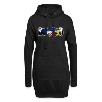 Je me tiens avec l’Ukraine France Français drapeau - Sweat-shirt à capuche long Femme - noir - Devant