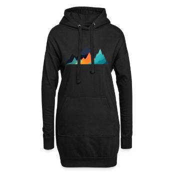 Gebirgslandschaft Geometrische Kunst - Hoodie-Kleid - Schwarz - Vorne