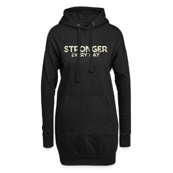 JEDEN TAG STÄRKER - Hoodie-Kleid - Schwarz - Vorne