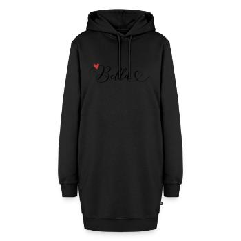Bella Name Vorname Kalligrafieherz - Hoodie-Kleid - Schwarz - Vorne - AI Model Female 172 light (172cm)