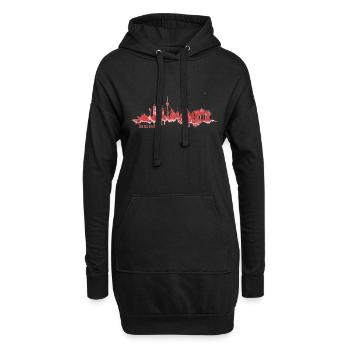 Berlin Skyline - Hoodie-Kleid - Schwarz - Vorne