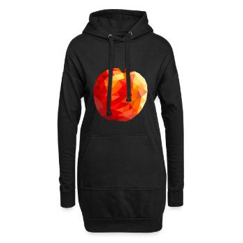 Apfel - Hoodie-Kleid - Schwarz - Vorne