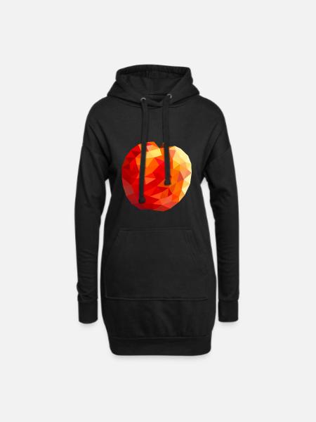 Apfel - Hoodie-Kleid - Schwarz