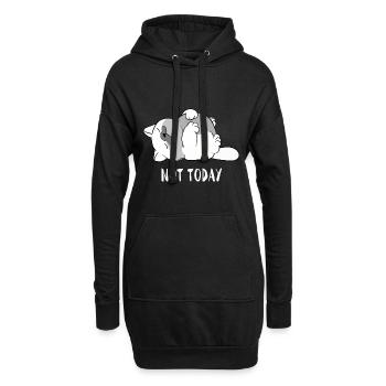 Chat aujourd'hui pas paresseux chats cadeau paresseux - Sweat-shirt à capuche long Femme - noir - Devant