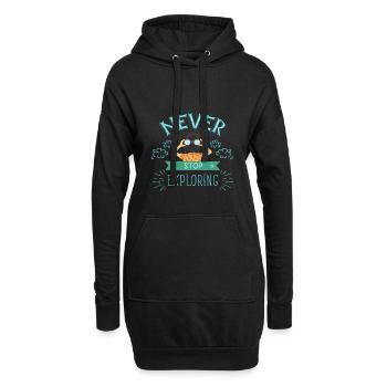 NE JAMAIS ARRÊTER D'EXPLORER Explorez en cadeau de vacances - Sweat-shirt à capuche long Femme - noir - Devant