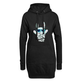 Hip Hop - Hoodie-Kleid - Schwarz - Vorne