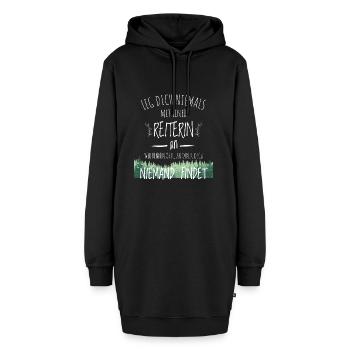 Pferd Reiterin Wald Reiterspruch t shirt - Hoodie-Kleid - Schwarz - Vorne