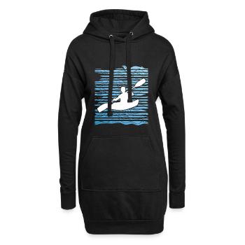 Kajak Paddeln Fluss Sport Wasser Kanu Geschenkidee - Hoodie-Kleid - Schwarz - Vorne