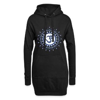 Om Sonne Mandala Spirituelles Yoga Mantra Symbol - Hoodie-Kleid - Schwarz - Vorne