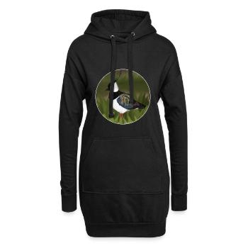 jz.birds vanneau oiseau conception illustration - Sweat-shirt à capuche long Femme - noir - Devant