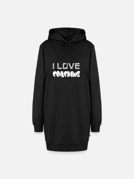 Ich liebe Coaching - Hoodie-Kleid - Schwarz