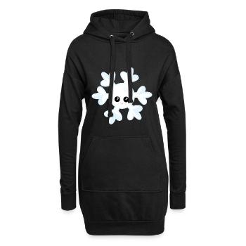 flocon de neige - Sweat-shirt à capuche long Femme - noir - Devant