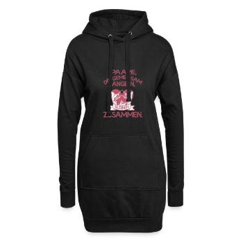 Paarshirt Anglerin Anglerpaar Gemeinsam angeln - Hoodie-Kleid - Schwarz - Vorne