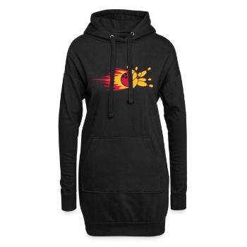 feu rapide flammes bowling épingles bouleversé grè - Sweat-shirt à capuche long Femme - noir - Devant