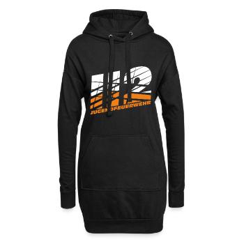 Jugendfeuerwehr I Notruf 112 I Kinderfeuerwehr - Hoodie-Kleid - Schwarz - Vorne