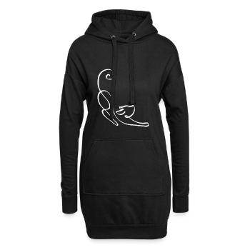Le chat connaît une ligne - Sweat-shirt à capuche long Femme - noir - Devant