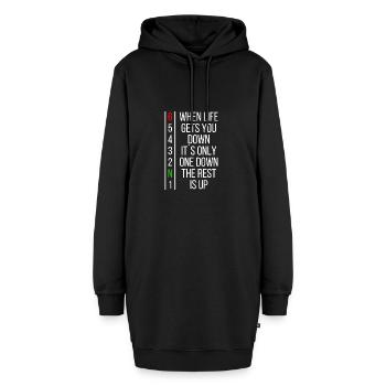 Quand la vie t'abat ... - Sweat-shirt à capuche long Femme - noir - Devant