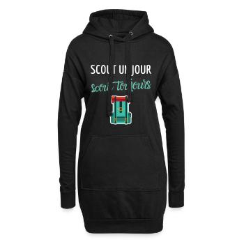 Scout un jour scout toujours humour camping - Sweat-shirt à capuche long Femme - noir - Devant