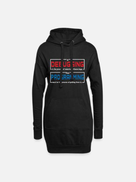 Débogage de la programmation - Sweat-shirt à capuche long Femme - noir