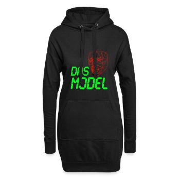Das Model - LCD 3D Neon - Hoodie-Kleid - Schwarz - Vorne