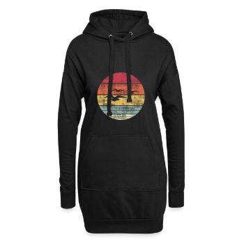 Idée de cadeau d'été rétro vintage de mouettes - Sweat-shirt à capuche long Femme - noir - Devant