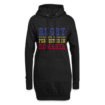 Rugby Perfected In Romania Rugby - Hoodie-Kleid - Schwarz - Vorne