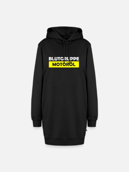 Blutgruppe Motoröl - Hoodie-Kleid - Schwarz