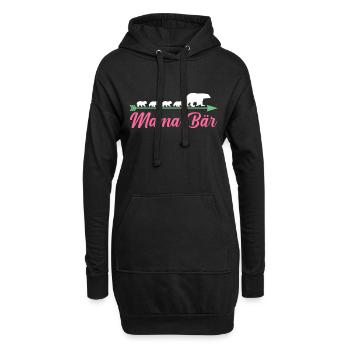 Mutter Mama Bär - Hoodie-Kleid - Schwarz - Vorne