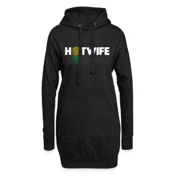 Hotwife Auf dem Kopf Stehende Ananas Swinger Heiße Ehefrau - Hoodie-Kleid - Schwarz - Vorne