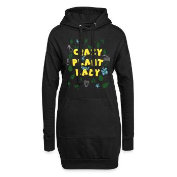 Crazy Plant Lady 2- Lustiges Garten-Pflanzen-Shirt - Hoodie-Kleid - Schwarz - Vorne