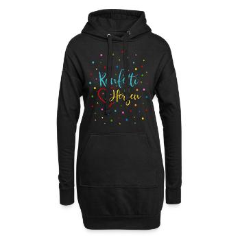 Konfetti im Herzen - Hoodie-Kleid - Schwarz - Vorne