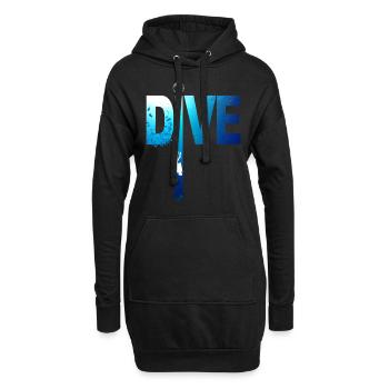 Grafik Tauchen: Dive Fleche Tauchgänge - Hoodie-Kleid - Schwarz - Vorne
