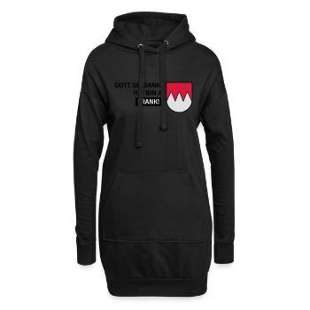 Gott sei Dank ich bin a Frank - Hoodie-Kleid - Schwarz - Vorne