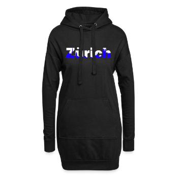 zürich - Hoodie-Kleid - Schwarz - Vorne