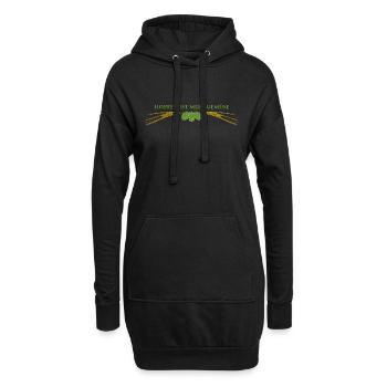 Hopfen ist mein Gemüse - Hoodie-Kleid - Schwarz - Vorne
