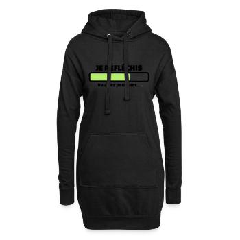 je réfléchis veuillez patienter - Sweat-shirt à capuche long Femme - noir - Devant