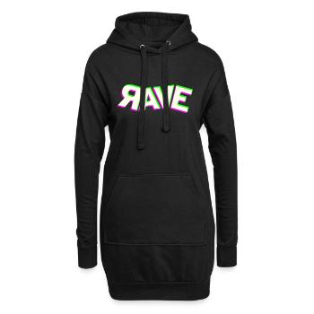 rave dj raver techno dubstep acide house party edm - Sweat-shirt à capuche long Femme - noir - Devant