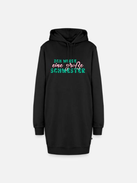 Ich Werde Eine Große Schwester Pfote Tatzen Kinder - Hoodie-Kleid - Schwarz
