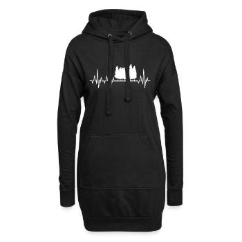 Wald Herzschlag Baum Geschenkidee - Hoodie-Kleid - Schwarz - Vorne
