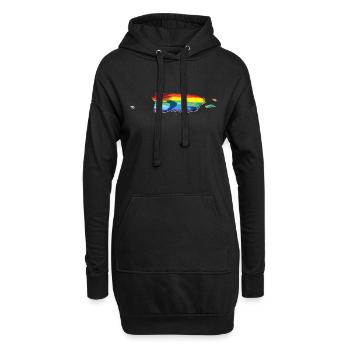 Puerto Rico (USA) | echte Flagge | LGBTQIA+ - Hoodie-Kleid - Schwarz - Vorne