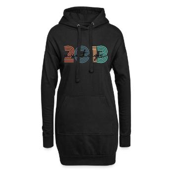 2013 vintage rétro - Sweat-shirt à capuche long Femme - noir - Devant