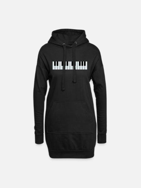 Piano - Hoodie Dress - black