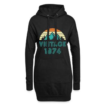 1974 - Hoodie-Kleid - Schwarz - Vorne
