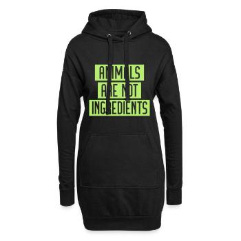 Tiere sind keine Zutaten - Vegan Protest - Hoodie-Kleid - Schwarz - Vorne