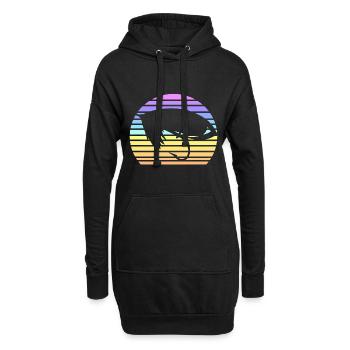 Vintage Fliegenfischen Sonnenuntergang - Hoodie-Kleid - Schwarz - Vorne