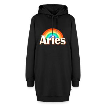 Sternzeichen Widder - Hoodie-Kleid - Schwarz - Vorne